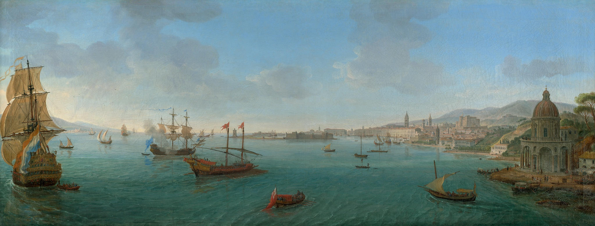 Messina from the Sea, with the Church of Santa Maria della Grotta